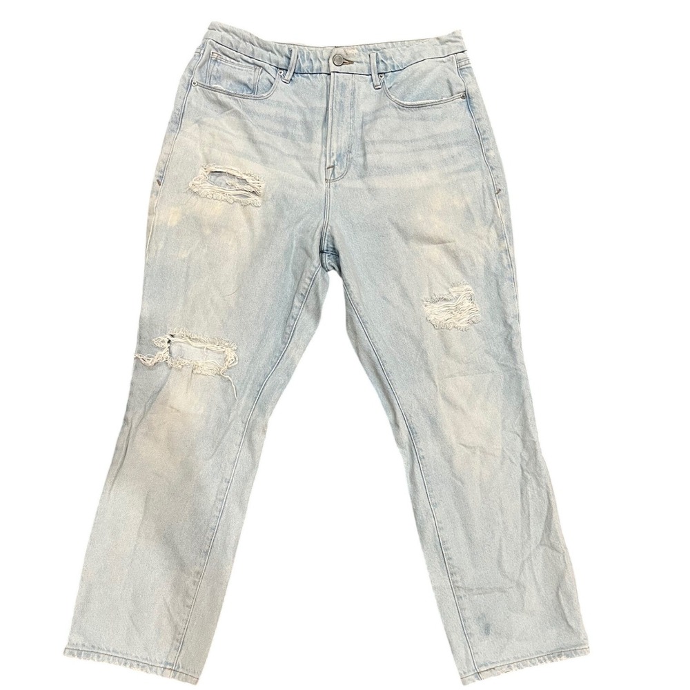 Good American Good Vintage Jeans Womens Blue Distressed High Rise 15/33 GV859T